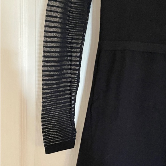 Elegant Black Mesh Sleeve Dress - Picture 3 of 4